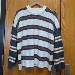 American Eagle Crew Neck Striped Sweater